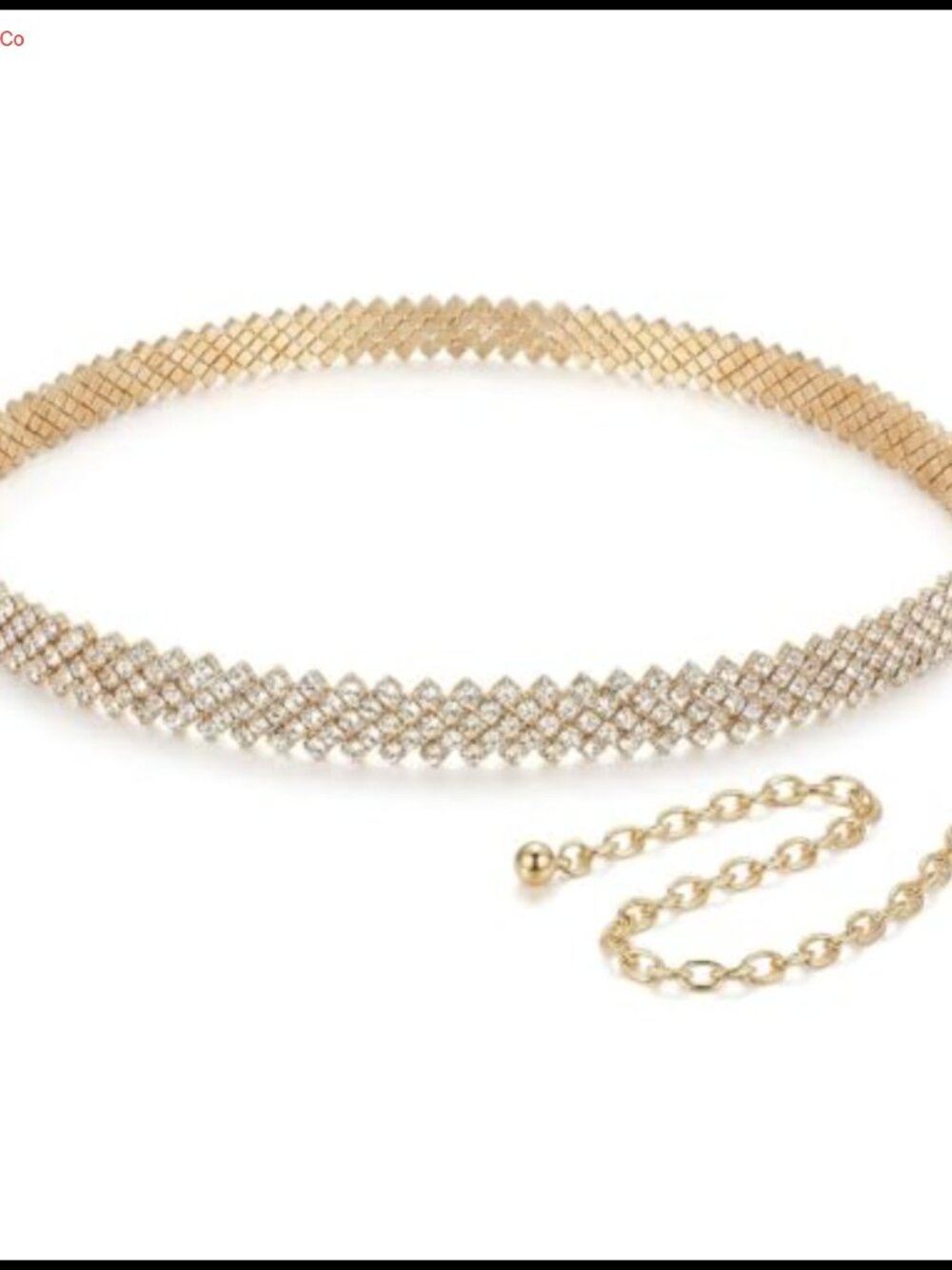 Rhinestone Dress Belt for Women Adjustable Lobster Clasp Alloy